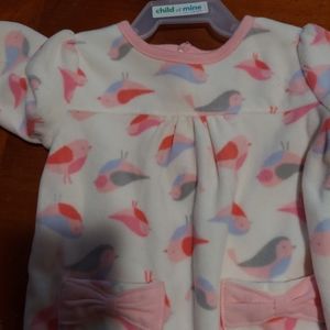 0-3 month girls footed pj's new with tags